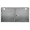 vidaXL Wall Cabinet with Glass Doors Concrete Grey 68.5x37x35 cm