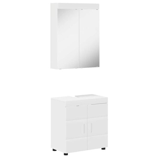 vidaXL Bathroom Furniture Set with Shelf TULUM White Engineered Wood