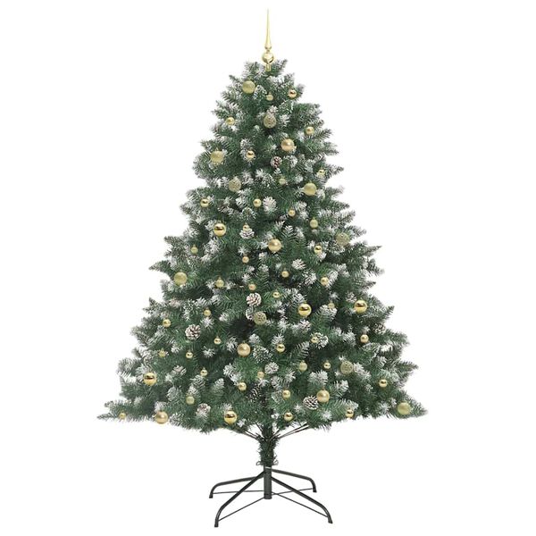 vidaXL Artificial Christmas Tree with 300 LEDs with Stand Green 240 cm