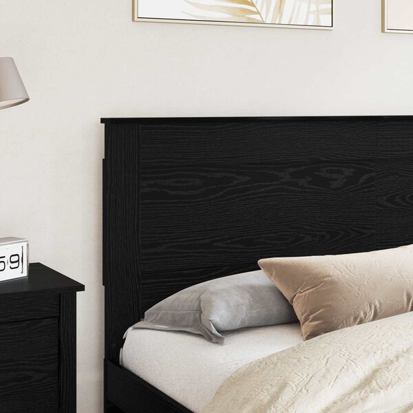 vidaXL Headboard with Headboard Black Oak 200 cm Engineered Wood
