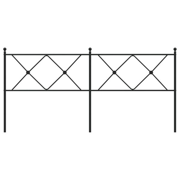 vidaXL Metal Replace Headboard Black 180cm