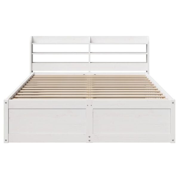vidaXL Bed Frame with Headboard White 140x190 cm Solid Wood Pine