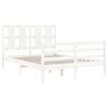 vidaXL Bed Frame without Mattress White 120x200 cm Solid Wood