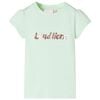 vidaXL Kids'T-shirt with Cap Sleeves Soft Green 140 Green 140