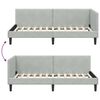 vidaXL Corner Bed Frame Light Grey 80 cm x 200 cm Velvet