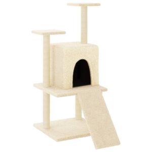 vidaXL Cat Tree with Sisal Scratching Posts Cream 110 cm