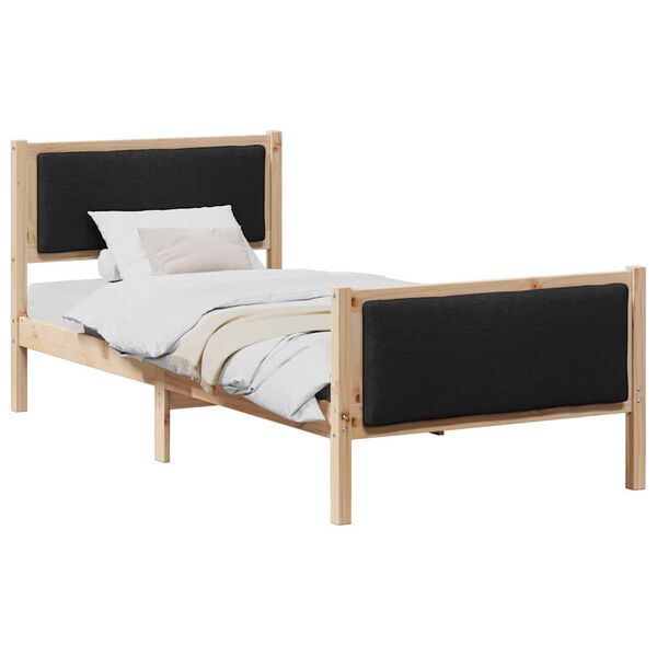 vidaXL Bed Frame with Headboard Black 90 x 190 cm Fabric