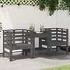 vidaXL Garden Chairs 2 pcs Grey 61.5x53x71 cm Solid Wood Pine