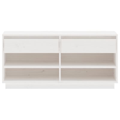 vidaXL Shoe Cabinet White 110x34x52 cm Solid Wood Pine