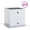 vidaXL Post Bases Square 12 pcs Silver 141x141 mm Galvanised Steel