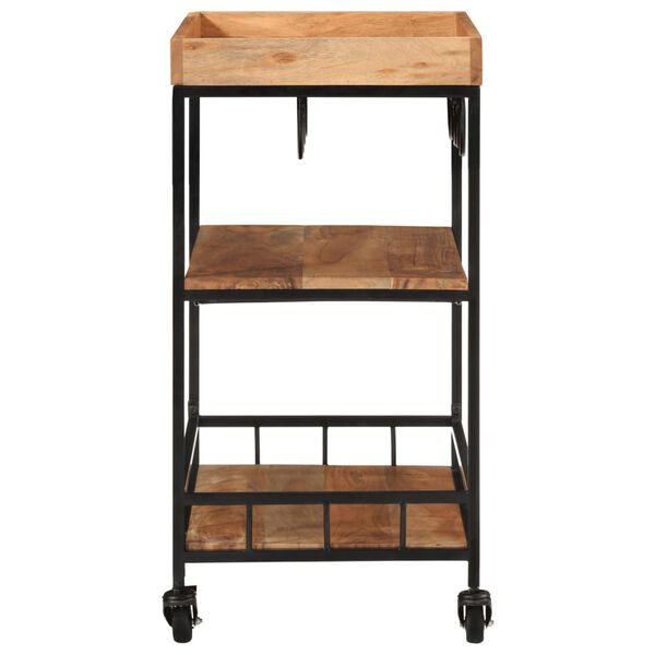 vidaXL Bar Cart 60x40x80 cm Solid Wood Acacia and Iron