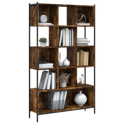 vidaXL Bookcase Smoked Oak 102x28x172 cm Engineered Wood