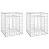 vidaXL Gabion Basket Posts 2 pcs 50x50x60 cm Iron