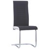 vidaXL Cantilever Dining Chairs 4 pcs Black Fabric