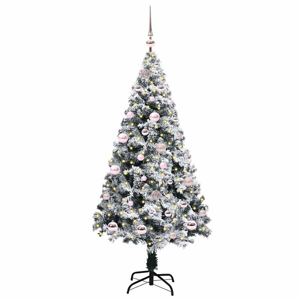 vidaXL Artificial Christmas Tree with 150 LEDs with Stand White 150 cm