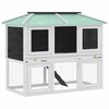 vidaXL Animal Cage | White and Green | Fir wood with painted finish, plywood