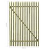 vidaXL Picket Garden Gate Impregnated Pinewood 100x150 cm