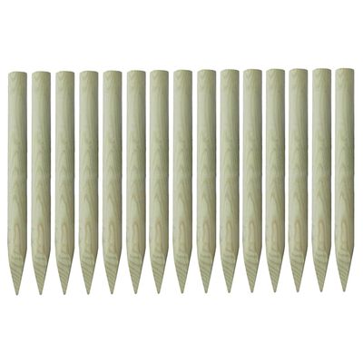 vidaXL Pointed Fence Posts 15 pcs Impregnated Pinewood 4x100 cm
