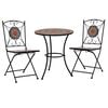 vidaXL 3 Piece Mosaic Bistro Set Ceramic Tile Orange/Grey