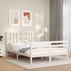 vidaXL Bed Frame without Mattress White King Size Solid Wood