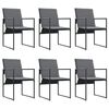 vidaXL Garden Dining Set 7 pcs Black Steel