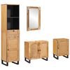 vidaXL Bathroom Sets 4 pcs Natural Solid Mango Wood