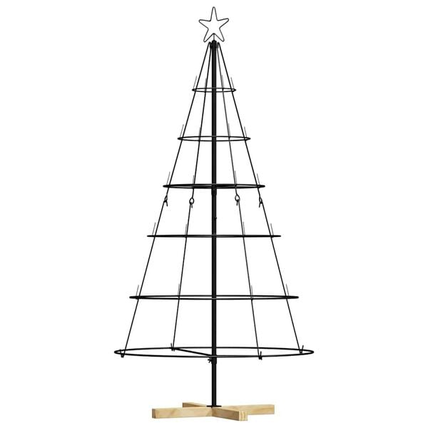 vidaXL Christmas Cone Tree with Stand Black 150 cm Steel