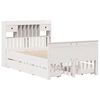 vidaXL Bookcase Bed without Mattress White 135x190 cm Double Solid Wood Pine