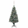 vidaXL Christmas Tree | Green and white | PVC, steel, plastic | 180 cm