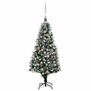vidaXL Christmas Tree | Green and white | PVC, steel, plastic | 180 cm