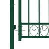vidaXL Fence Gate with Spikes Steel 103x109.5 cm Green