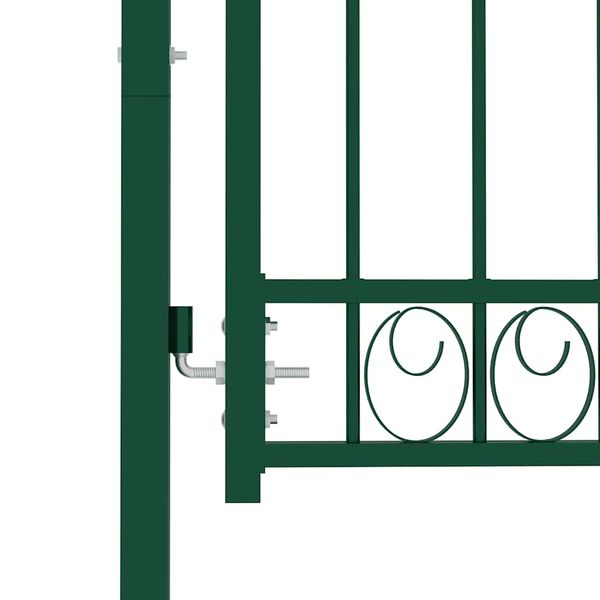 vidaXL Fence Gate with Spikes Steel 103x109.5 cm Green