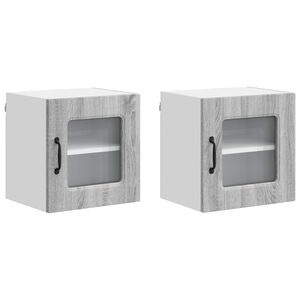 vidaXL Dishwasher Panel Kalmar 2 pcs Grey Sonoma Engineered Wood