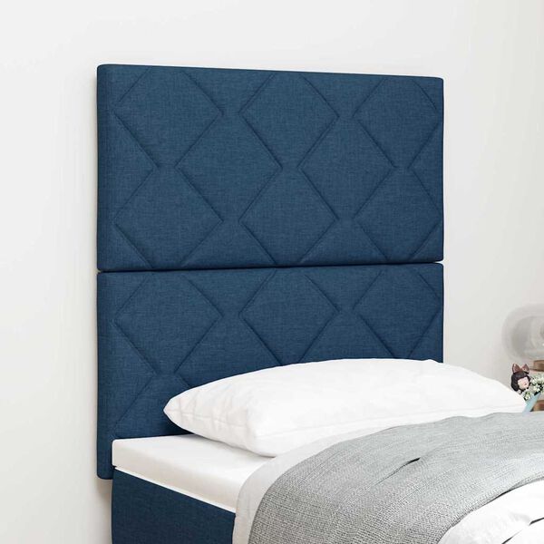 vidaXL Headboard with LED Strip Lights Adjustable Blue 80 cm Fabric