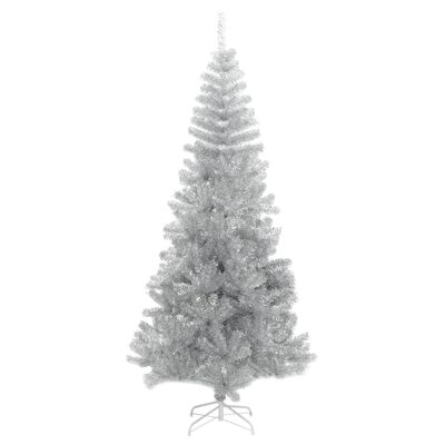 vidaXL Artificial Christmas Tree with Stand Silver 210 cm PET