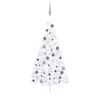 vidaXL Artificial Half Pre-lit Christmas Tree with Ball Set White 150 cm