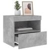 vidaXL Bedside Cabinets with LED Lights 2 pcs Concrete Grey 50x40x45 cm