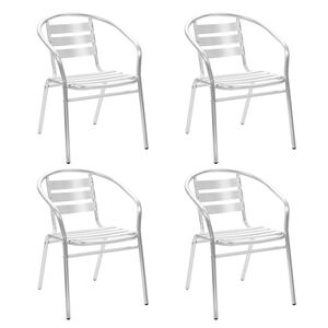 vidaXL Stackable Outdoor Chairs 4 pcs Aluminium