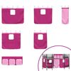 vidaXL Kids'Loft Bed Frame with Curtains Black and Pink 74.5 x 190 cm