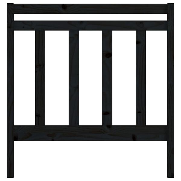 vidaXL Bed Headboard Black 81x4x100 cm Solid Wood Pine