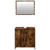 vidaXL 2 Piece Bathroom Furniture Set Smoked Oak Engineered Wood