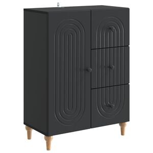 vidaXL Sideboard with Drawer Black 66 x 34.5 x 90 cm Engineered Wood