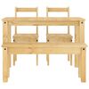 vidaXL 4 Piece Dining Set Panama Solid Wood Pine
