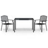 vidaXL 3 Piece Garden Dining Set Anthracite Steel
