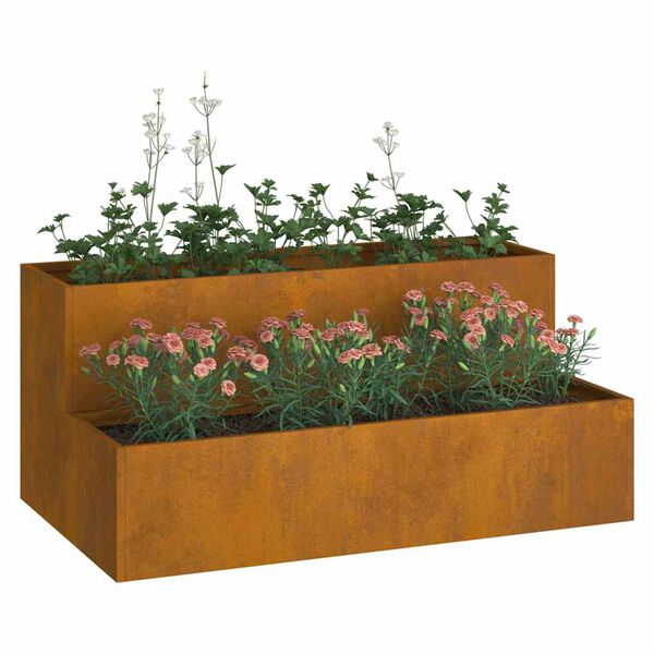 vidaXL Garden Planter Rusty 100 x 60 x 45 cm Weathering Steel