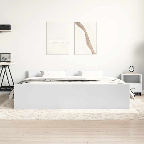 vidaXL Bed Frame without Mattress White 200x200 cm