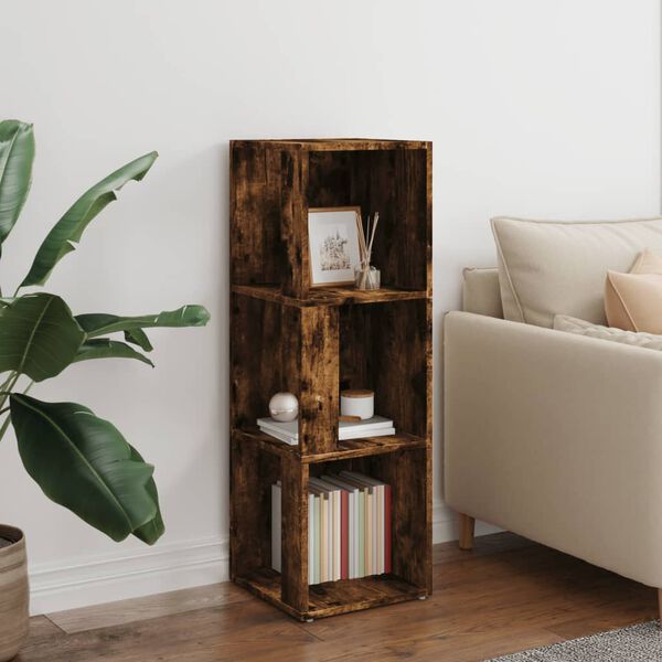 vidaXL Corner Cabinet Smoked Oak 33x33x100 cm Engineered Wood