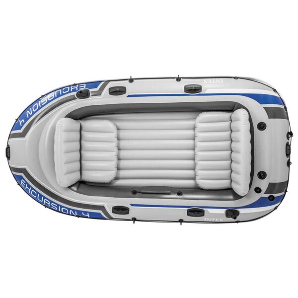 Intex Inflatable Boat Set Excursion 4 with Trolling Motor and Bracket