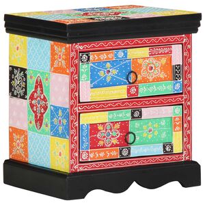 vidaXL Bedside Cabinet Multicolour 40 x 35 x 45 cm Solid Mango Wood