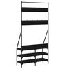 vidaXL Clothes Rack with Shoe Storage Black 90x34x184 cm